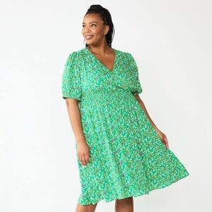 Draper James RSVP Kohls Green Pink Floral Dress